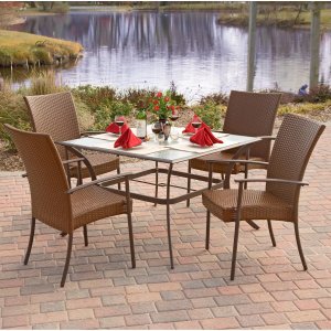 Tuscany All Weather Wicker Square Patio Set
