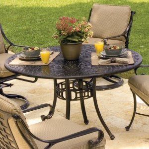 Marche Spiral Weave Cast Top Dining Table